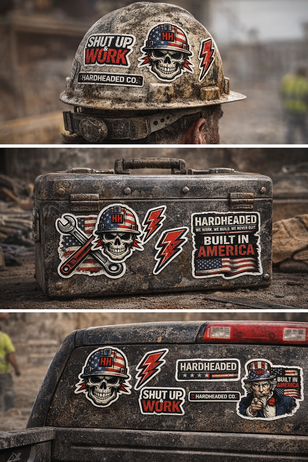 GET TO WORK- HardHat Sticker π±π·